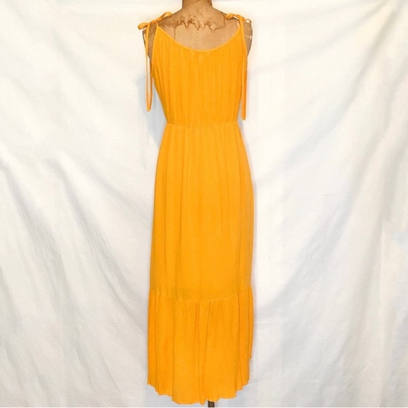 & Other Stories Tangerine Tie Shoulder Cotton Maxi Dress - Picture 6 of 10
